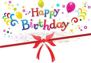 Festive Happy Birthday Greeting Background PNG Image