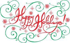 Festive Happy Holidays Calligraphy PNG Image