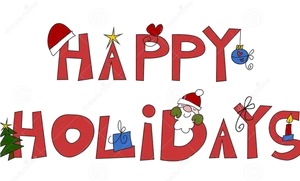 Festive Happy Holidays Greeting PNG Image