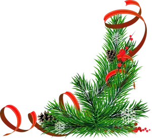 Festive Holiday Corner Decoration.png PNG Image