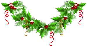 Festive Holiday Garland PNG Image