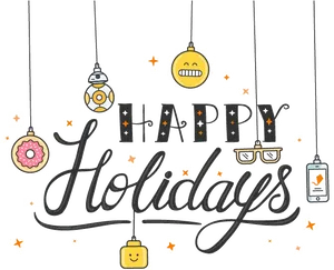 Festive Holiday Greeting Design PNG Image