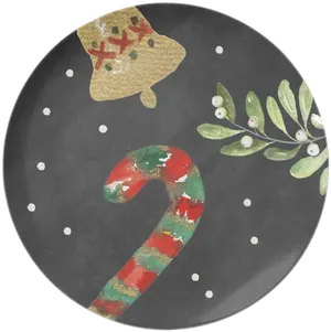 Festive Holiday Plate Design PNG Image