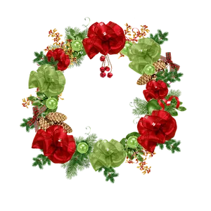 Festive Holiday Wreath Design PNG Image