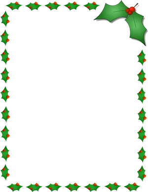 Festive Holly Christmas Border PNG Image