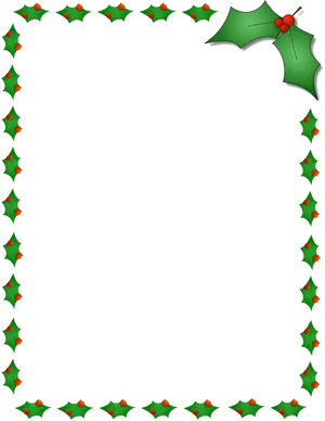 Festive Holly Christmas Border PNG Image