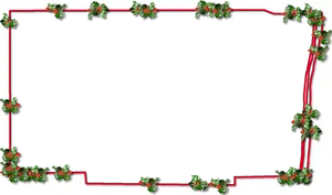 Festive Holly Christmas Border PNG Image