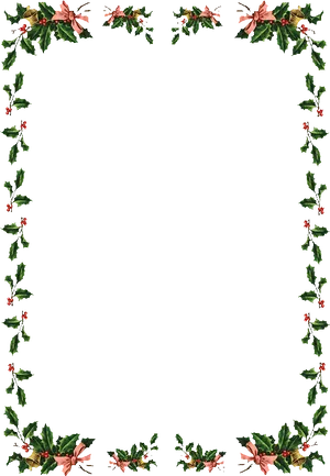 Festive Holly Christmas Frame PNG Image