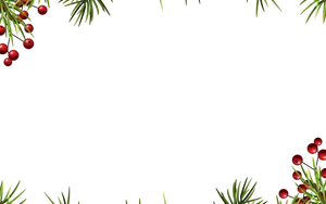 Festive Hollyand Pine Christmas Border PNG Image