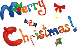 Festive Merry Christmas Greeting PNG Image