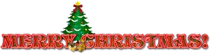 Festive Merry Christmas Textwith Tree PNG Image