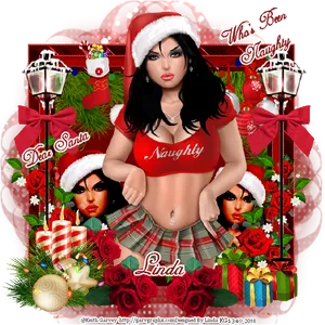 Festive Naughty Christmas Graphic PNG Image