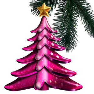 Festive Pink Christmas Tree Png Ebn PNG Image