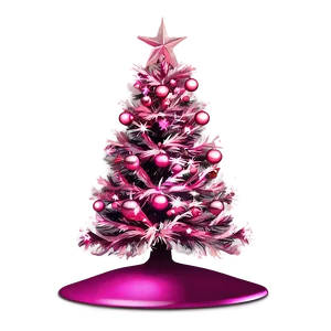 Festive Pink Christmas Tree Png Ldc PNG Image