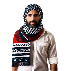 Festive Red Keffiyeh Png Opq PNG Image