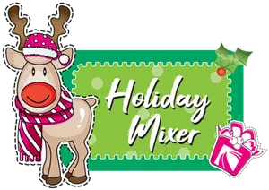 Festive Reindeer Holiday Mixer Graphic PNG Image