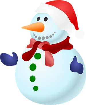 Festive Snowman Cartoon PNG Image