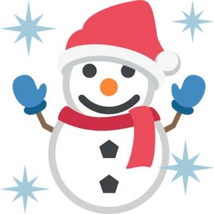 Festive Snowman Emoji PNG Image