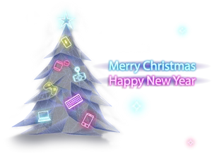 Festive Technology Christmas Tree PNG Image