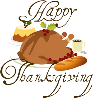 Festive Thanksgiving Greeting PNG Image