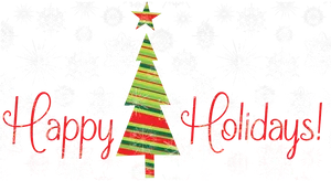 Festive Tree Happy Holidays Greeting PNG Image