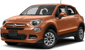 Fiat500 X Orange S U V PNG Image