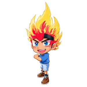 Fierce Anime Fire Wave Png Dei PNG Image