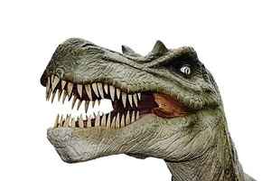 Fierce Dinosaur Head Portrait PNG Image