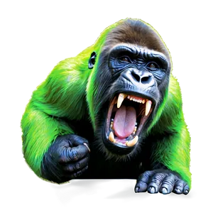 Fierce Gorilla Roar Png Nrl62 PNG Image