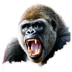 Fierce Gorilla Roar Png Pic PNG Image