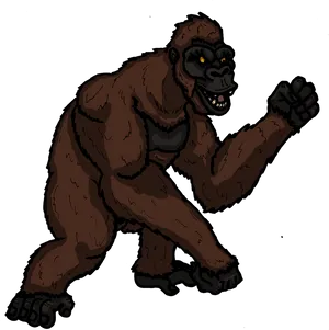 Fierce King Kong Illustration PNG Image