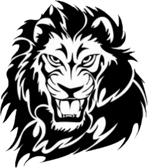 Fierce Lion Tattoo Design PNG Image