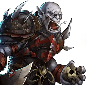 Fierce Orc Warrior Armor PNG Image