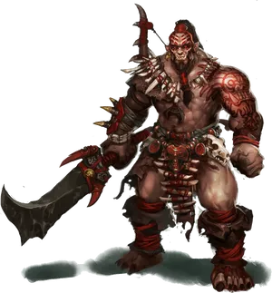 Fierce Orc Warrior PNG Image