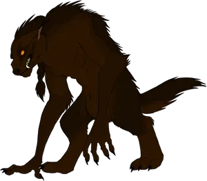 Fierce Werewolf Stalking PNG Image