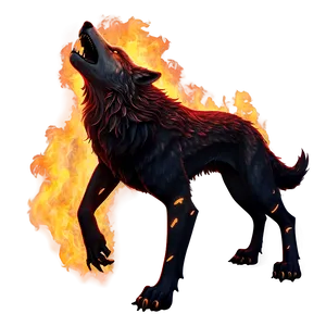 Fiery Alpha Wolf Concept Png 41 PNG Image