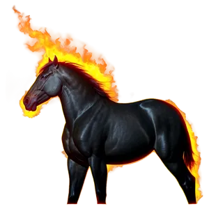 Fiery Black Stallion Spirit Png 47 PNG Image