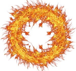 Fiery Circle Abstract Background PNG Image