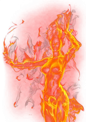 Fiery Dance Abstract Art PNG Image