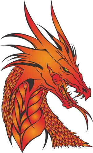 Fiery Dragon Illustration.png PNG Image