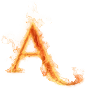 Fiery Letter A Flame Effect PNG