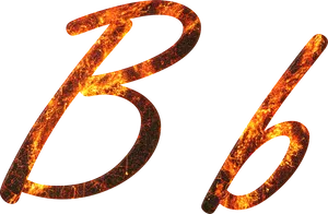 Fiery Letter Bandb PNG Image