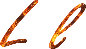 Fiery Letter L Design PNG Image