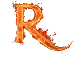 Fiery Letter R PNG Image