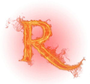 Fiery Letter R Background PNG Image