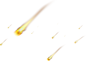 Fiery Meteors Falling Against Sky PNG Image