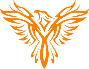 Fiery Orange Eagle Logo PNG Image