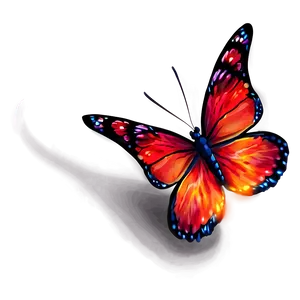 Fiery Red Butterfly Image Png Ooh82 PNG Image