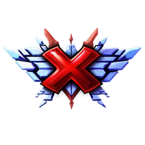 Fiery Red X Emblem Png Vny PNG Image