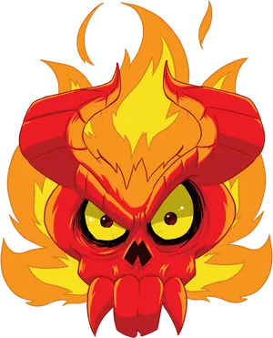 Fiery_ Skull_ Illustration PNG Image